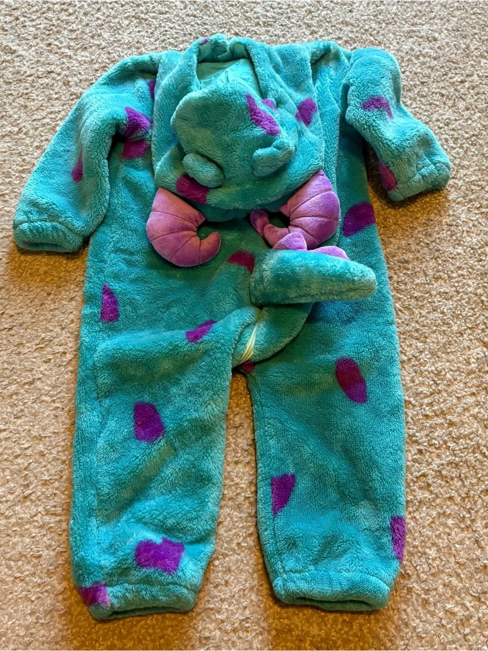 Disney Monsters Inc Sully Plush Monster Costume 2T Hooded Zip Up Halloween